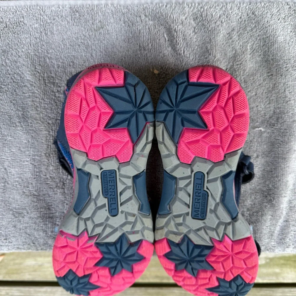 Merrell Hydro Monarch Beach Water Shoes Mesh Pink Blue Orange Adjustable Straps